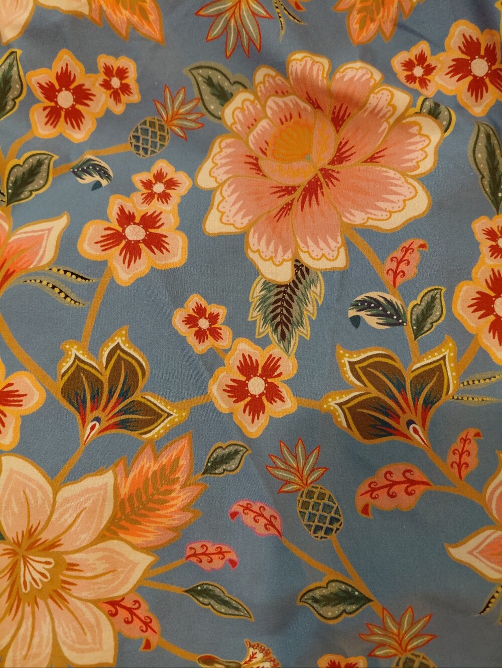 FARM Rio Blue Floral Puff-Sleeve Button-Front Dress with Waist Tie - Picture 6 of 7